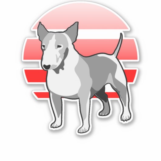 Bull Terrier Aufkleber (Vorderseite)