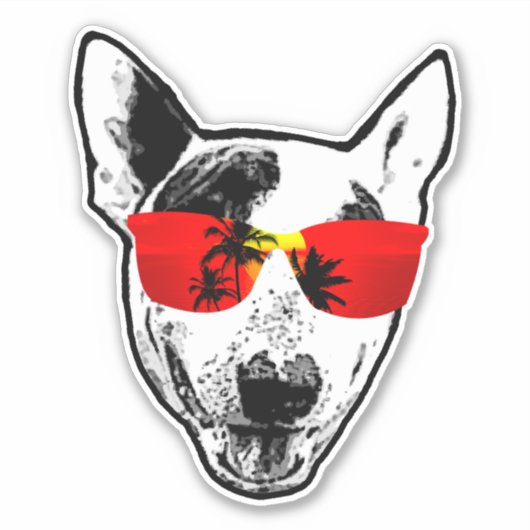 Bull Terrier Aufkleber (Vorderseite)