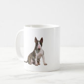 Bull Terrier (B) - Brindle und Weiß Kaffeetasse (Vorderseite Links)