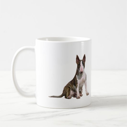 Bull Terrier (B) - Brindle und Weiß Kaffeetasse (Links)