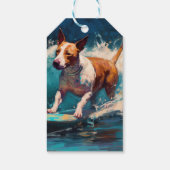 Bull Terrier Beach Surfanstrich Geschenkanhänger (Rückseite)