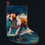 Bull Terrier Beach Surfanstrich Kleiner Weihnachtsstrumpf<br><div class="desc">Tauchen Sie ein in die spielerische Welt des Kaninchen-Abenteuers mit diesem faszinierenden Bild. Ein gepflegter Hund geht zu den Wellen und reitet geschickt auf einem sonnengeküssten Strand. Das lebendige Kunstwerk vereint wunderbar das Wesentliche der Erregung am Strand, während der Hund furchtlos auf den Wellen reitet und den Geist von Spaß...</div>