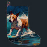 Bull Terrier Beach Surfanstrich Kleiner Weihnachtsstrumpf<br><div class="desc">Tauchen Sie ein in die spielerische Welt des Kaninchen-Abenteuers mit diesem faszinierenden Bild. Ein gepflegter Hund geht zu den Wellen und reitet geschickt auf einem sonnengeküssten Strand. Das lebendige Kunstwerk vereint wunderbar das Wesentliche der Erregung am Strand, während der Hund furchtlos auf den Wellen reitet und den Geist von Spaß...</div>