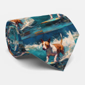 Bull Terrier Beach Surfanstrich Krawatte (Gerollt)