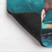 Bull Terrier Beach Surfanstrich Mousepad (Ecke)