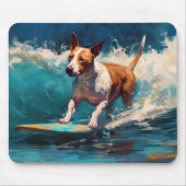 Bull Terrier Beach Surfanstrich Mousepad (Vorne)