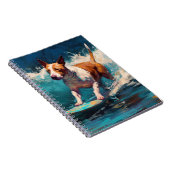 Bull Terrier Beach Surfanstrich Notizblock (Rechte Seite)