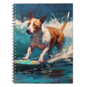 Bull Terrier Beach Surfanstrich Notizblock (Vorderseite)