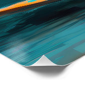 Bull Terrier Beach Surfanstrich Poster (Ecke)