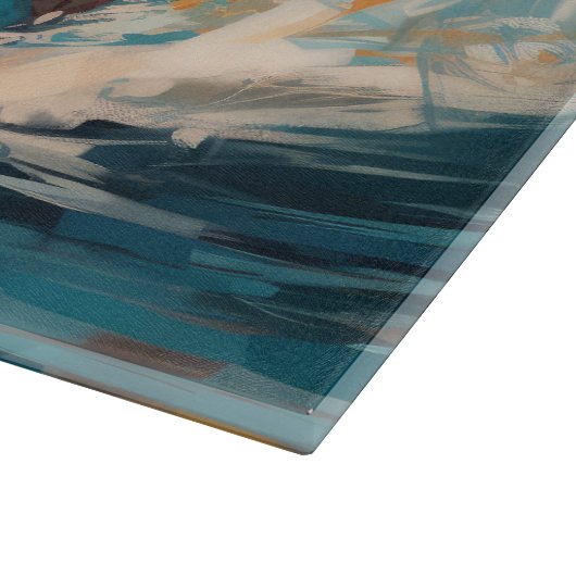 Bull Terrier Beach Surfanstrich Schneidebrett (Ecke)