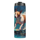 Bull Terrier Beach Surfanstrich Thermosbecher (Vorderseite)