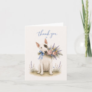 Bull Terrier Blumenstrauß Dankeschön Dankeskarte