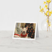 Bull Terrier Bow Krawatte Weihnachtsbaum-Faltkarte Karte (Gelbe Blume)