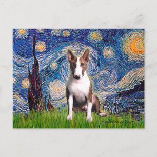Bull Terrier (Br) - Starry Night Postkarte