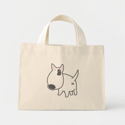 Bull Terrier - bully_illu_bruno_3c Mini Stoffbeutel (Vorne)
