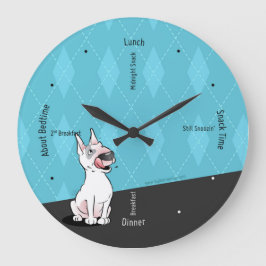 Bull Terrier Cartoon Wall Clock Große Wanduhr
