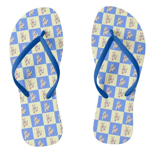 Bull Terrier Checkered Flip Flops Badesandalen (Fußbett)