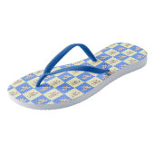 Bull Terrier Checkered Flip Flops Badesandalen (Schrägansicht)