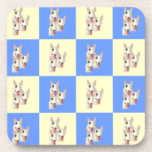 Bull Terrier Checkered Untersetzer Set