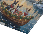 Bull Terrier Christmas Boat Holiday Schneidebrett (Ecke)