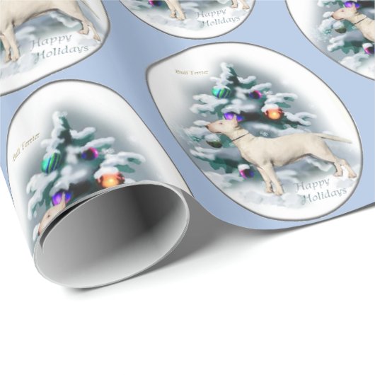 Bull Terrier Christmas Geschenkpapier (Rolleneckpunkt)