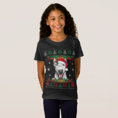 Bull Terrier Christmas Santa Ugly Sweater Hund Lie T-Shirt (Vorne ganz)