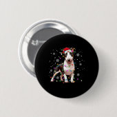 Bull Terrier Christmas Sweater Dog Xmas Lights Tre Button (Vorne & Hinten)