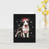 Bull Terrier Christmas Sweater Dog Xmas Lights Tre Karte (Gelbe Blume)