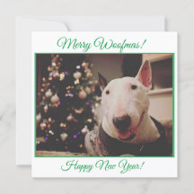 Bull Terrier Christmas Tree Lächeln Karte