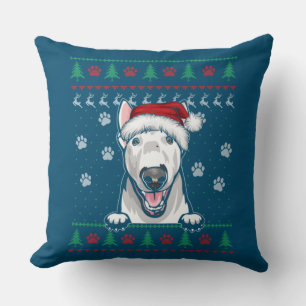 Bull Terrier Christmas Ugly Sweater Funny Dog Lieb Kissen
