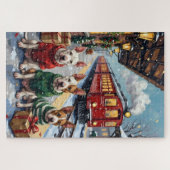 Bull Terrier Christmas Vintage Train Holiday Puzzle (Horizontal)