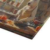 Bull Terrier Cooking in Kitchen Schneidebrett (Ecke)