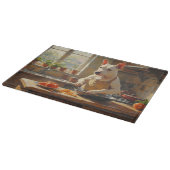 Bull Terrier Cooking in Kitchen Schneidebrett (Ecke)