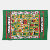 Bull Terrier Countdown Weihnachtskalender Geschirrtuch (Horizontal)