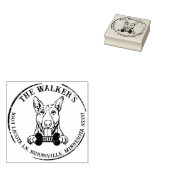 Bull Terrier Custom Family Rücksendeadresse Gummistempel (Stempel)