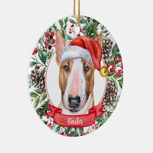 Bull Terrier Custom Santa Dog Weihnachtsschmuck (Rechts)