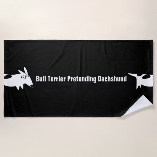 Bull Terrier Dackel Strandtuch (Vorderseite)