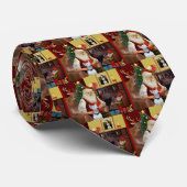 Bull Terrier des Weihnachtsmanns (weiß) Krawatte (Gerollt)