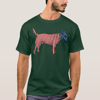 Bull Terrier Dog American Flag 4. Juli  T-Shirt