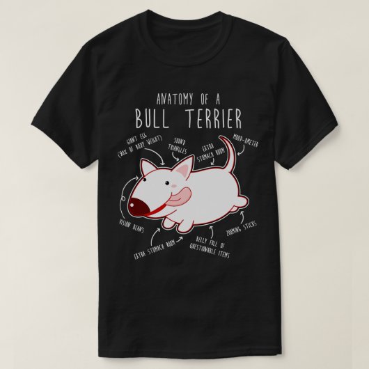 Bull Terrier Dog Anatomie 1 T-Shirt (Design vorne)