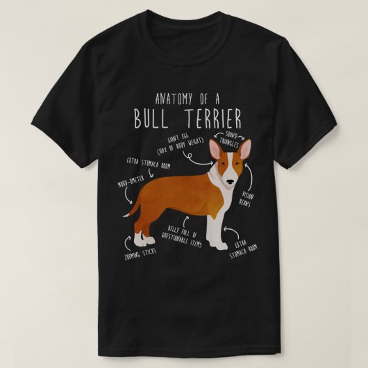 Bull Terrier Dog Anatomie 2 T-Shirt (Design vorne)