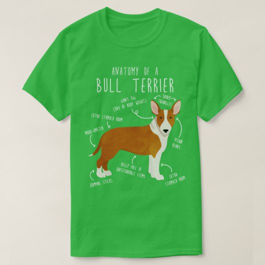 Bull Terrier Dog Anatomie 2 T-Shirt (Design vorne)