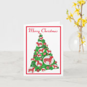 Bull Terrier Dog Bauble Frohe Weihnachtsbaum White Karte (Gelbe Blume)