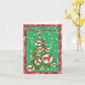 Bull Terrier Dog Baubles Frohe Weihnachtsbaum Karte (Gelbe Blume)