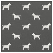 Bull Terrier Dog Breed Silhouetten Muster Stoff (Nahaufnahme)