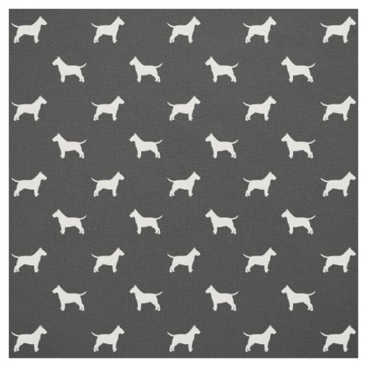 Bull Terrier Dog Breed Silhouetten Muster Stoff (Muster)