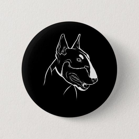 Bull Terrier Dog Button (Vorderseite)