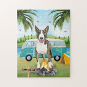 Bull Terrier Dog Camping Puzzle (Vertikal)