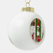Bull Terrier Dog Christmas Keramik Kugel-Ornament (Links)