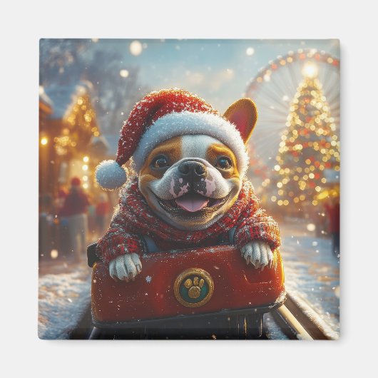 Bull Terrier Dog Christmas Magnet (Vorne)